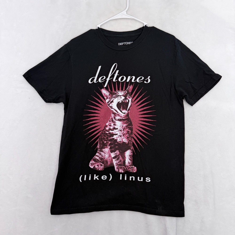 Deftones T Shirt Mens L Black Like Linus Cat Band Music Concert